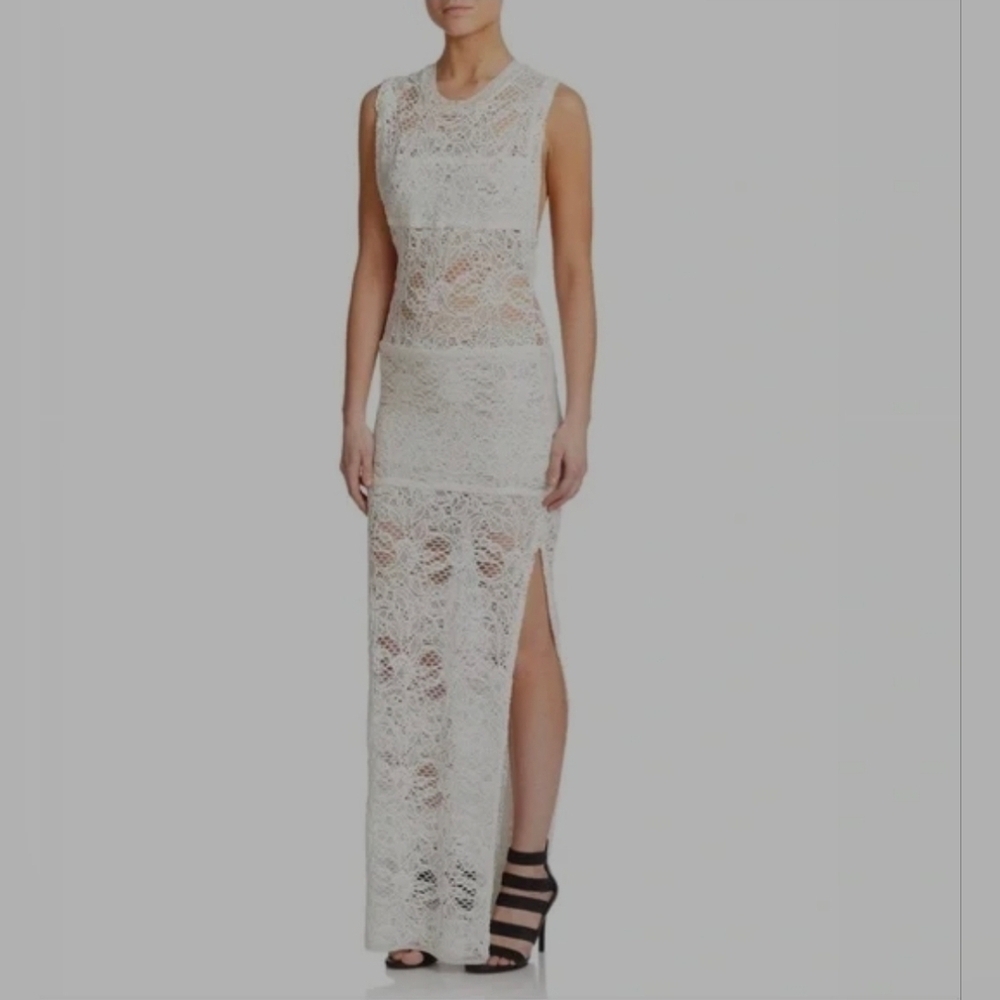 IRO White Crochet Knit Feliane Maxi Dress Size 34